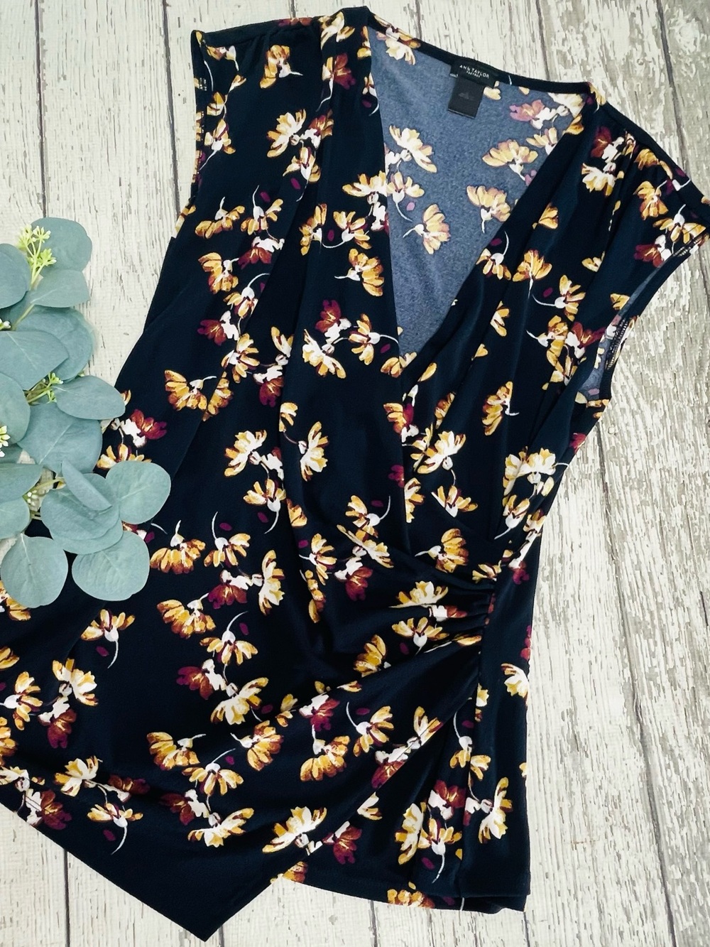 Ann Taylor Factory Floral Surplice Top